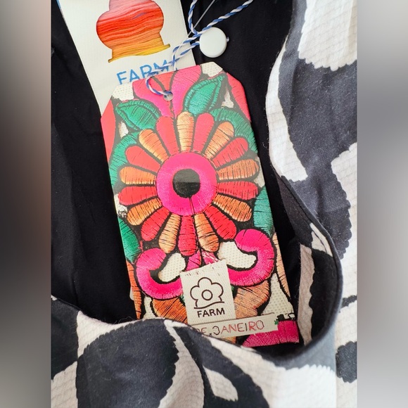 Farm Rio Geometric Toucan Flounce Mini Dress, Size XS - Picture 13 of 13